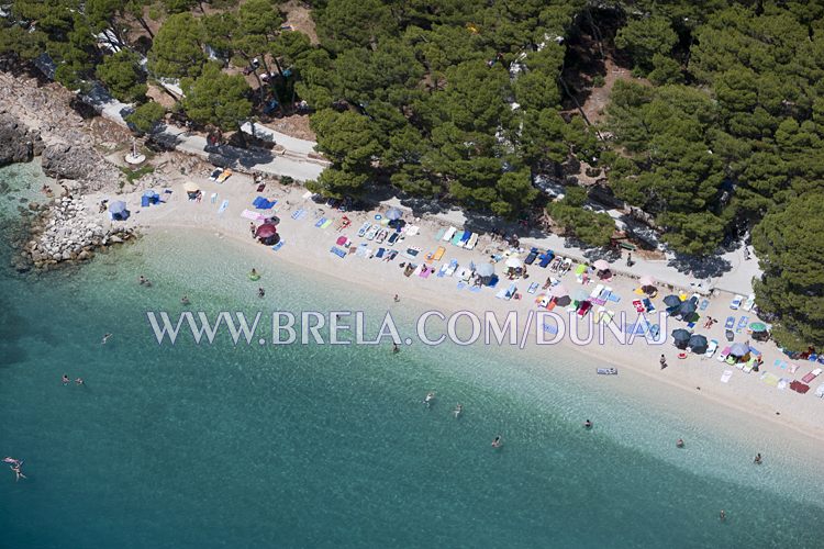 Beach Punta Rata in Brela taken from air
