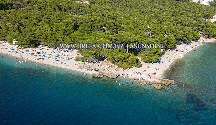 Brela beach Punta- aerial view