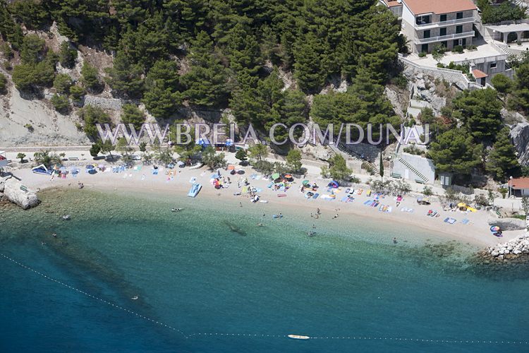 Beach in Brela Stomarica taken from air