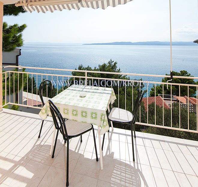 apartments Krolo, Brela - balcony with clear sea view