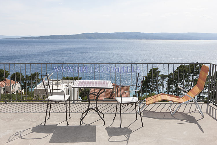terrace with sea view, apartments Lela, Brela Soline