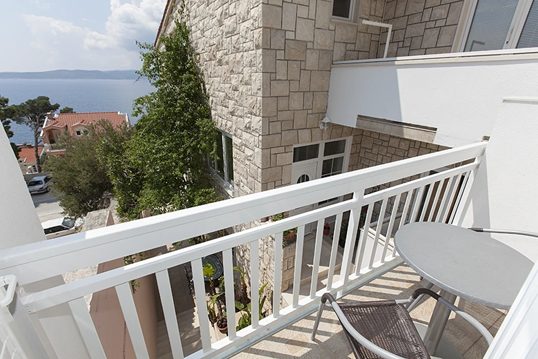 Apartments Lozo, Brela - balcony with sea view, Balkon mit Meerblick