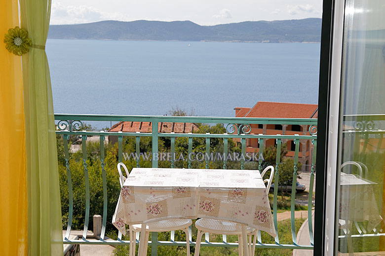 apartment Maraska, Brela - balcony with sea view