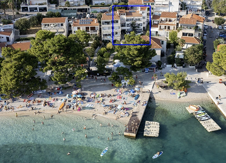 Brela beach from air