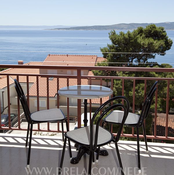 apartments Nede, Brela Soline - balcony with sea view