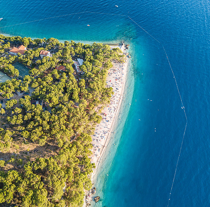 Brela Podrače beach - drone view