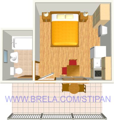 Apartments Stipan, Brela - plan