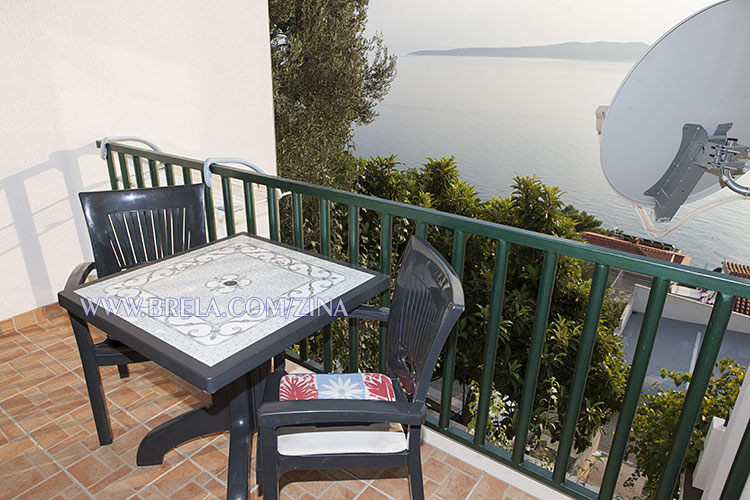 apartment Zina in Brela - balcony with sea view