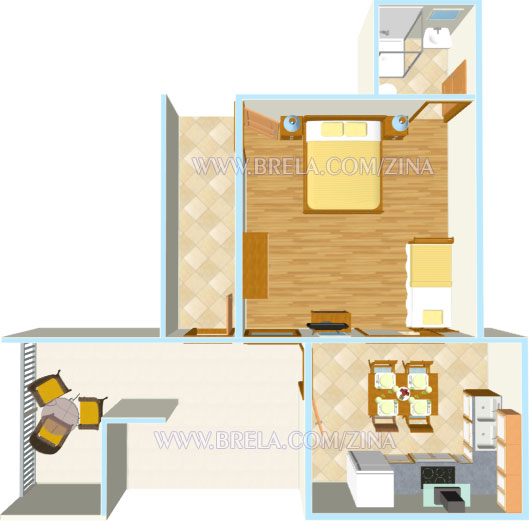 apartment Zina in Brela - apartment's plan
